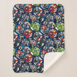 Avengers Classics Avengers Hexagonal Pattern Sherpa Blanket