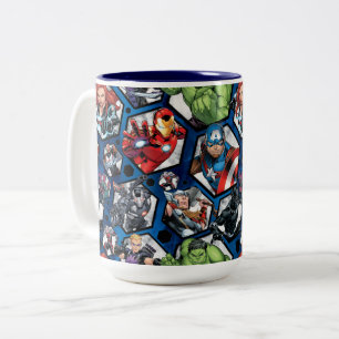 Avengers Classics   Avengers Hexagonal Pattern Two-Tone Coffee Mug