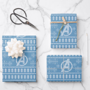 Avengers Classics   Avengers Holiday Knit Graphic Wrapping Paper Sheet