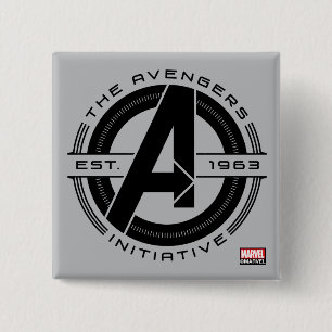 Avengers Classics   Avengers Initiative Lens Logo 2 Inch Square Button