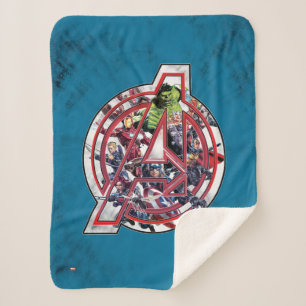 Avengers Classics   Avengers Inside Logo Sherpa Blanket
