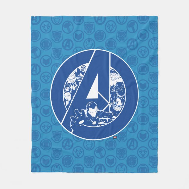 Avengers Classics | Avengers Outlines In logo Fleece Blanket (Front)