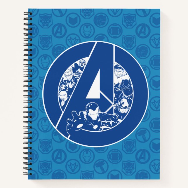 Avengers Classics | Avengers Outlines In logo Notebook (Front)
