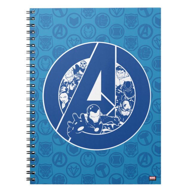 Avengers Classics | Avengers Outlines In logo Notebook (Front)