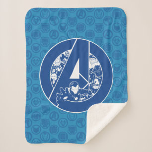 Avengers Classics Avengers Outlines In logo Sherpa Blanket