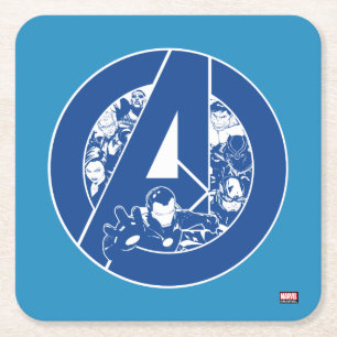 Avengers Classics Avengers Outlines In logo Square Paper Coaster