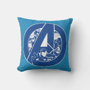 Avengers Classics Avengers Outlines In logo Throw Pillow