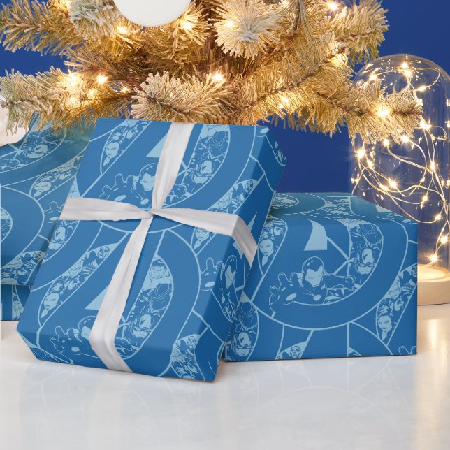 Avengers Classics | Avengers Outlines In logo Wrapping Paper (Holidays)