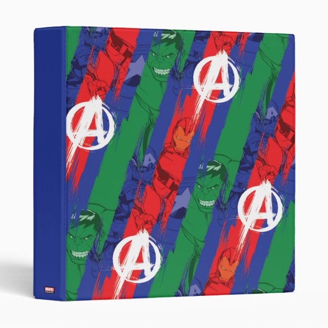 Avengers Classics | Avengers Paint Stripes Pattern Binder (Front/Spine)