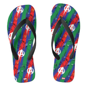 Avengers Classics Avengers Paint Stripes Pattern Flip Flops