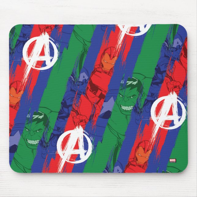 Avengers Classics | Avengers Paint Stripes Pattern Mouse Pad (Front)