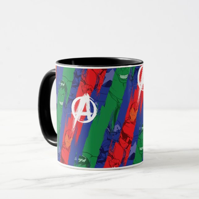 Avengers Classics | Avengers Paint Stripes Pattern Mug (Front Left)