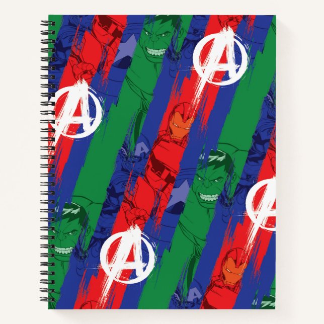 Avengers Classics | Avengers Paint Stripes Pattern Notebook (Front)