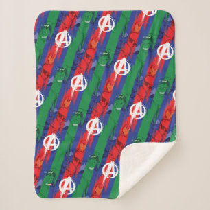Avengers Classics   Avengers Paint Stripes Pattern Sherpa Blanket