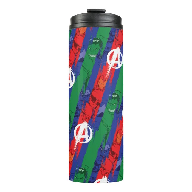 Avengers Classics | Avengers Paint Stripes Pattern Thermal Tumbler (Front)