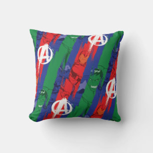 Avengers Classics Avengers Paint Stripes Pattern Throw Pillow