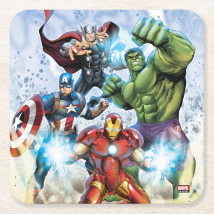 Avengers Classics   Avengers Prepared To Attack Square Paper Coaster