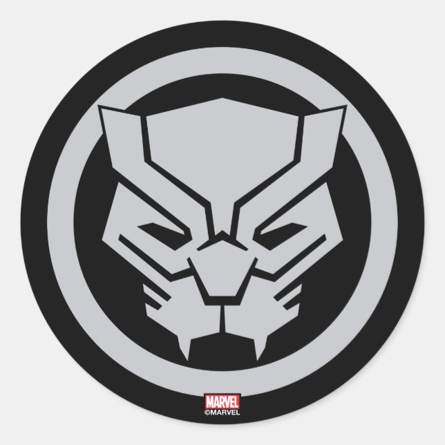Avengers Classics | Black Panther Icon Classic Round Sticker (Front)