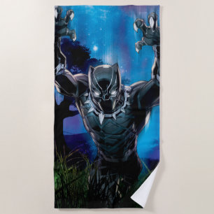 Avengers Classics   Black Panther In Tall Grass Beach Towel