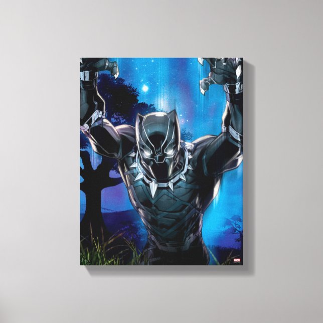 Avengers Classics | Black Panther In Tall Grass Canvas Print (Front)