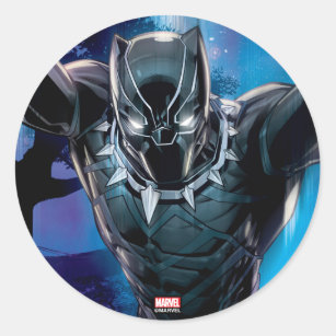 Avengers Classics   Black Panther In Tall Grass Classic Round Sticker