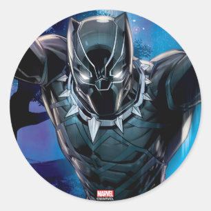 Avengers Classics   Black Panther In Tall Grass Classic Round Sticker
