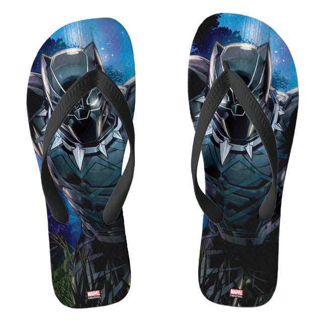 Avengers Classics | Black Panther In Tall Grass Flip Flops (Footbed)