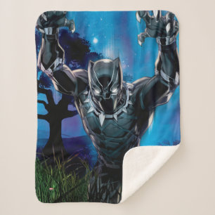 Avengers Classics   Black Panther In Tall Grass Sherpa Blanket