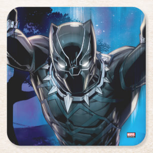 Avengers Classics   Black Panther In Tall Grass Square Paper Coaster
