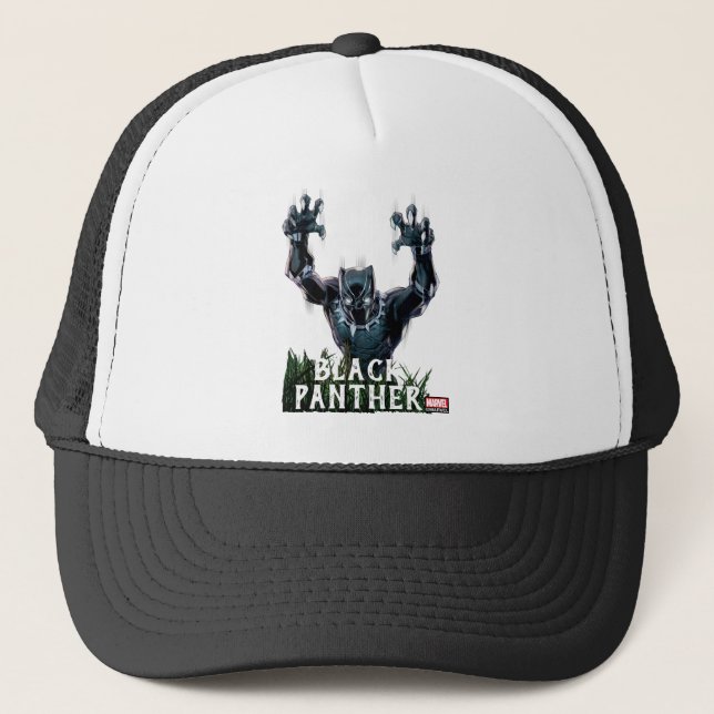 Avengers Classics | Black Panther In Tall Grass Trucker Hat (Front)