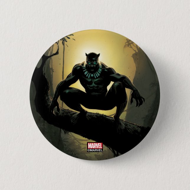 Avengers Classics | Black Panther In Tree 2 Inch Round Button (Front)