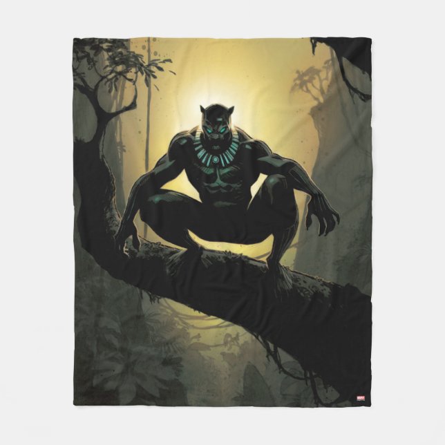 Avengers Classics | Black Panther In Tree Fleece Blanket (Front)