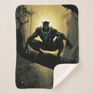 Avengers Classics   Black Panther In Tree Sherpa Blanket