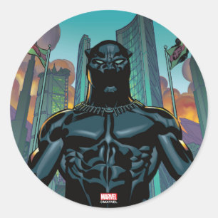 Avengers Classics   Black Panther In Wakanda Classic Round Sticker