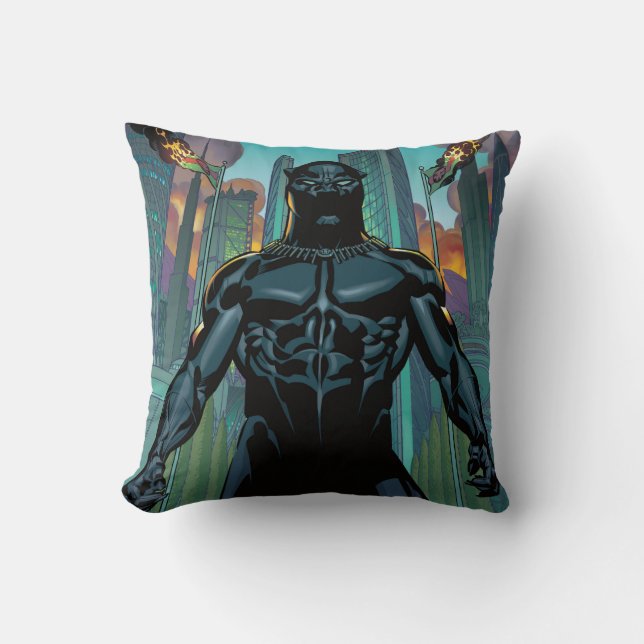 Avengers Classics | Black Panther In Wakanda Throw Pillow (Front)