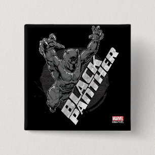 Avengers Classics Black Panther Leap Badge 2 Inch Square Button