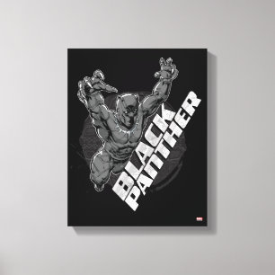 Avengers Classics   Black Panther Leap Badge Canvas Print