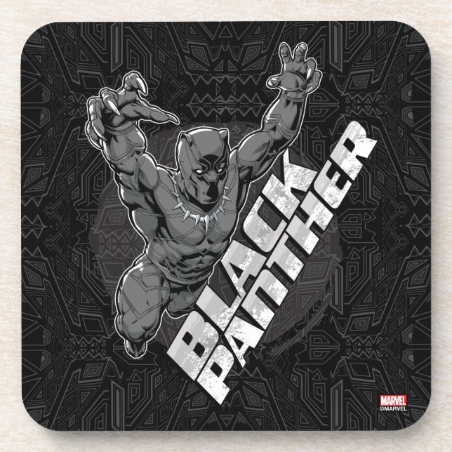 Avengers Classics | Black Panther Leap Badge Coaster (Front)