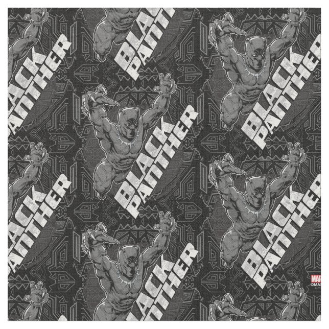 Avengers Classics | Black Panther Leap Badge Fabric (Close Up)