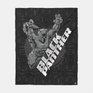 Avengers Classics   Black Panther Leap Badge Fleece Blanket