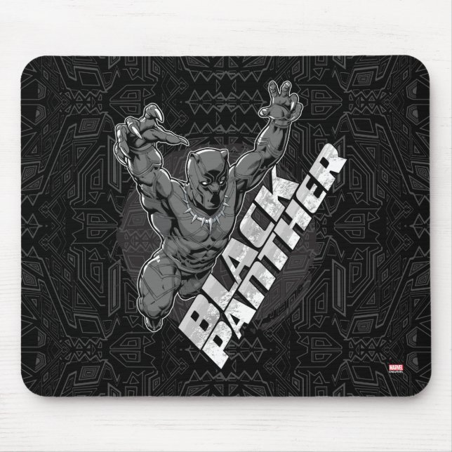 Avengers Classics | Black Panther Leap Badge Mouse Pad (Front)