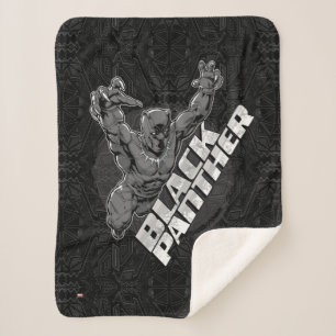 Avengers Classics   Black Panther Leap Badge Sherpa Blanket