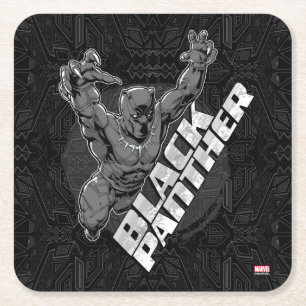 Avengers Classics   Black Panther Leap Badge Square Paper Coaster