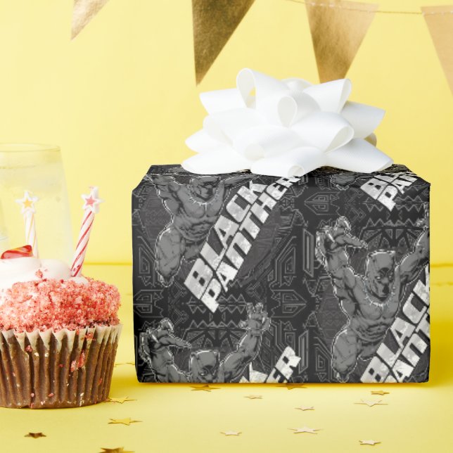 Avengers Classics | Black Panther Leap Badge Wrapping Paper (Birthday Party)