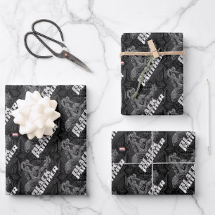 Avengers Classics   Black Panther Leap Badge Wrapping Paper Sheet