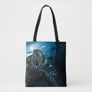 Avengers Classics Black Panther On Rooftop Tote Bag
