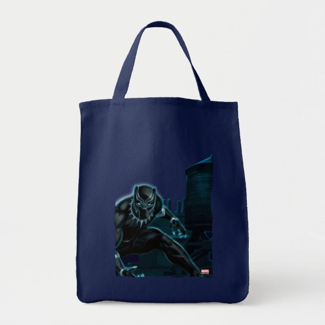 Avengers Classics | Black Panther On Rooftop Tote Bag (Front)