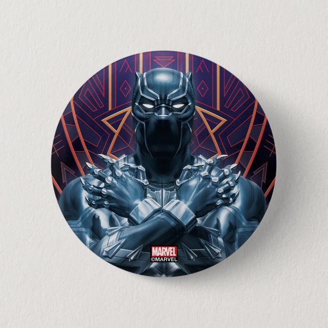 Avengers Classics | Black Panther Salute 2 Inch Round Button (Front)