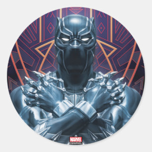 Avengers Classics   Black Panther Salute Classic Round Sticker