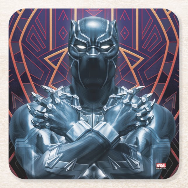Avengers Classics | Black Panther Salute Square Paper Coaster (Front)
